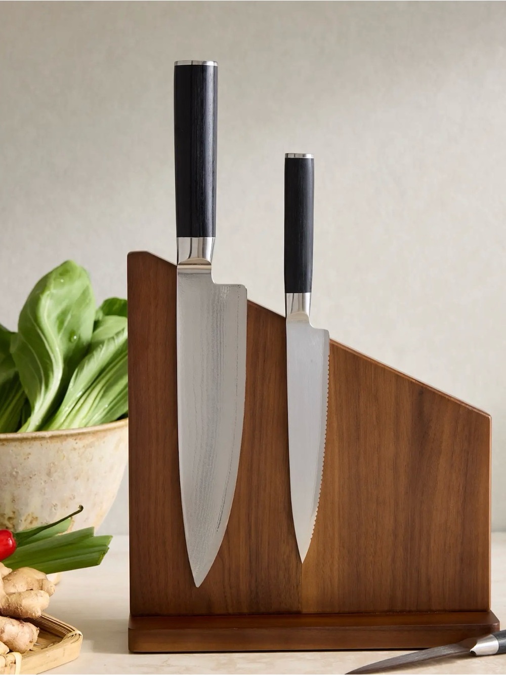 New Quince wooden kitchen knife magnetic block